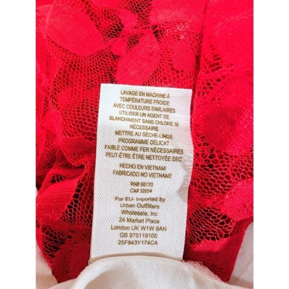 Free People Hot Red Lace Fit & Flare Dress Size 4 NWT - Picture 8 of 9